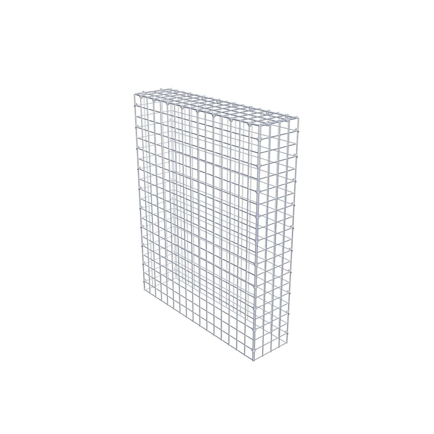 Typ 3 påbyggnadsgabion 100 cm x 80 cm x 20 cm (L x H x D), maskstorlek 5 cm x 5 cm, C-ring