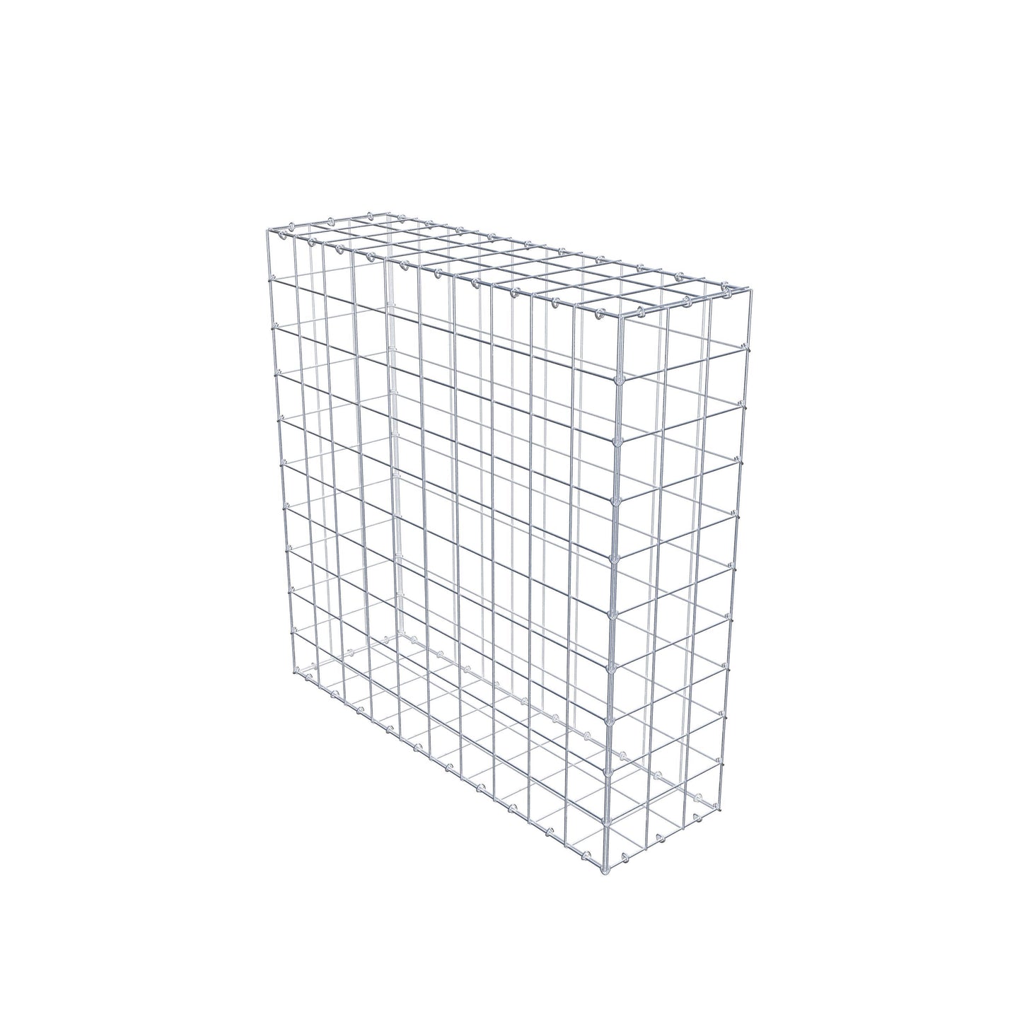 Gabião 100 cm x 100 cm x 30 cm (C x A x P), malhagem 10 cm x 10 cm, anel C