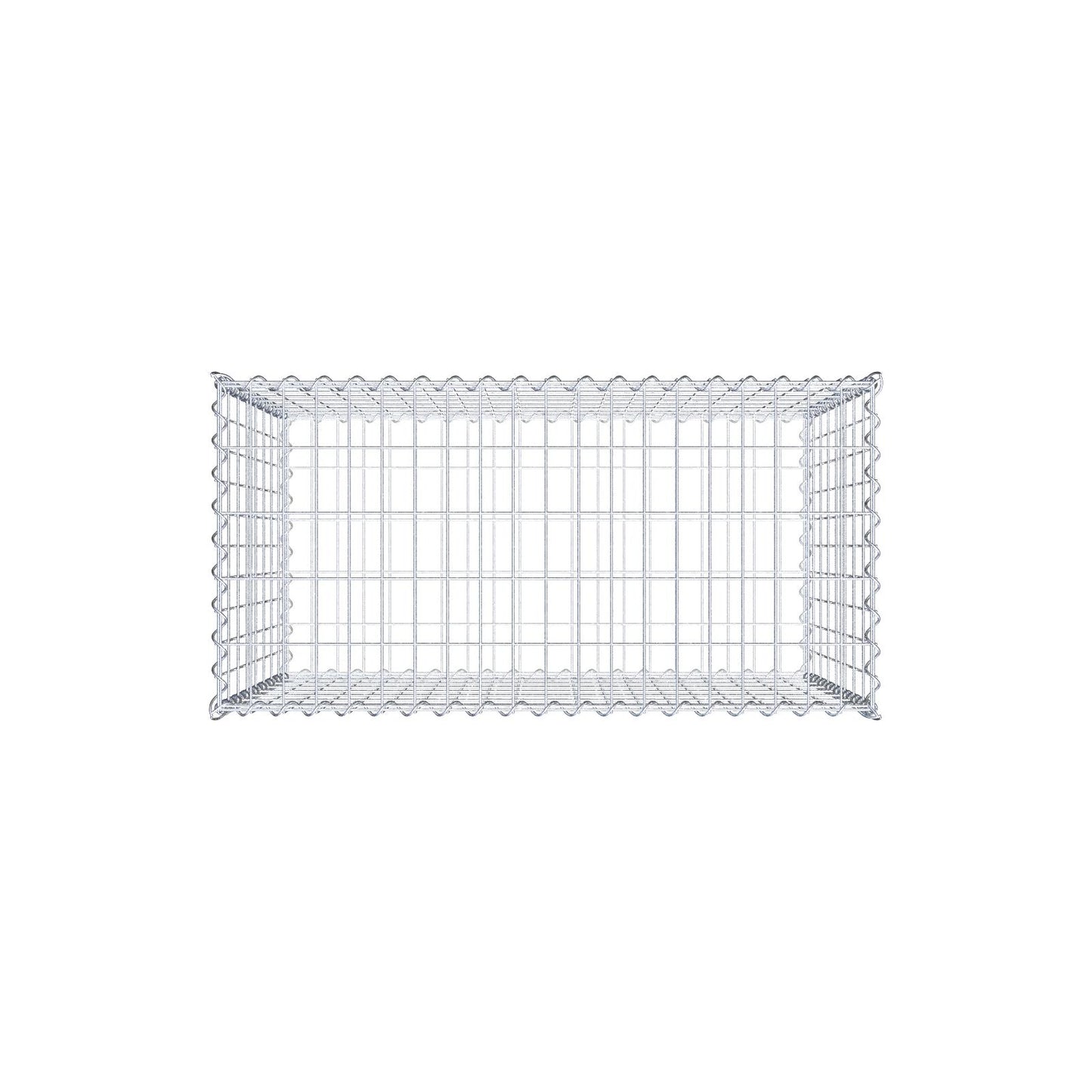 Gabbione 100 cm x 80 cm x 50 cm (L x H x P), maglia 5 cm x 10 cm, spirale
