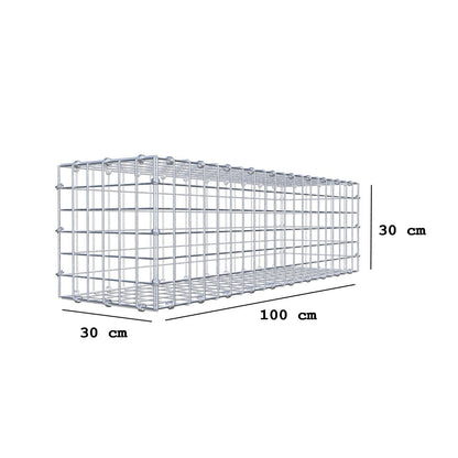Gabion 100 cm x 30 cm x 30 cm (L x H x D), mesh size 5 x 5 cm, spiral ring
