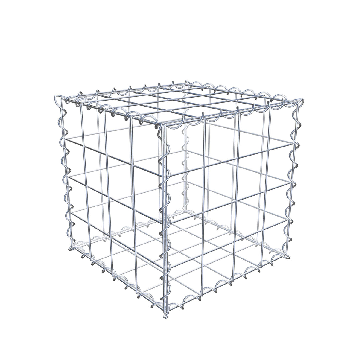 Gabion 40 cm x 40 cm x 40 cm (L x H x D), maskstorlek 10 cm x 10 cm, spiral