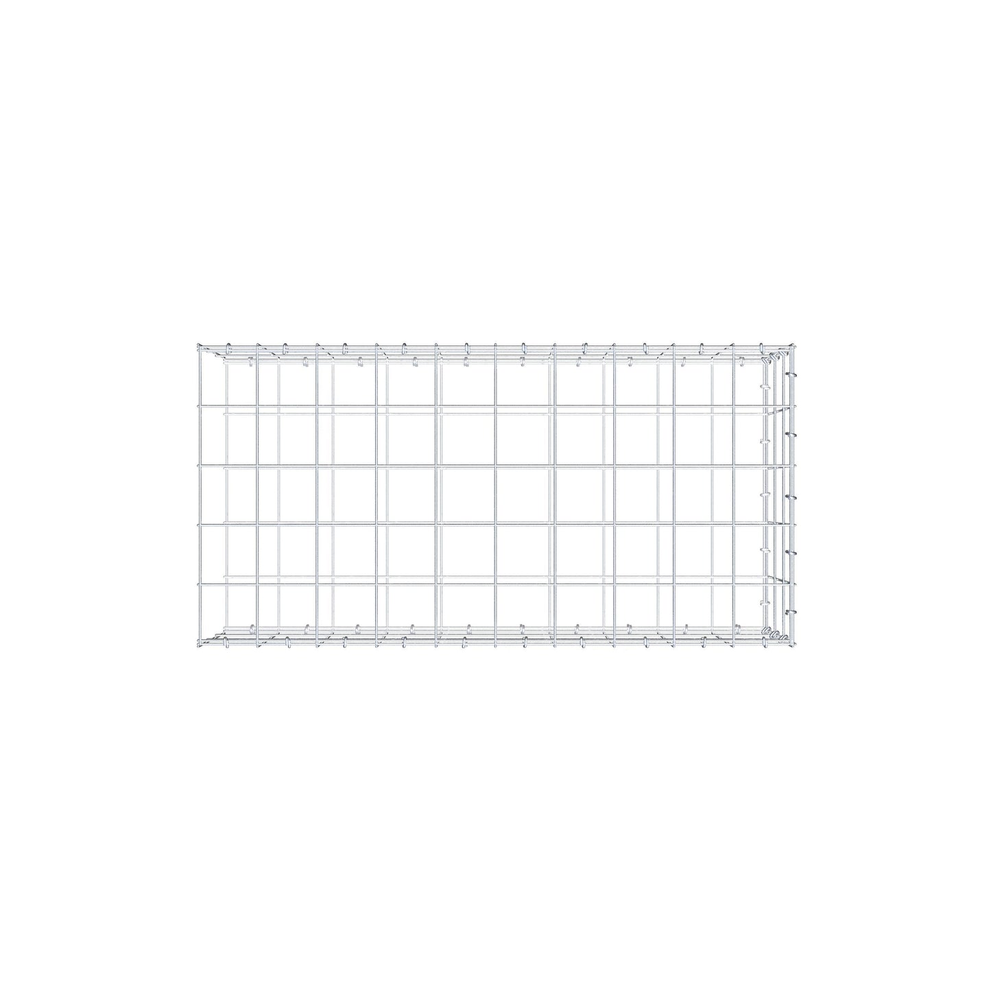 Type 2 oplegkorf 100 cm x 30 cm x 50 cm (L x H x D), maaswijdte 10 cm x 10 cm, C-ring