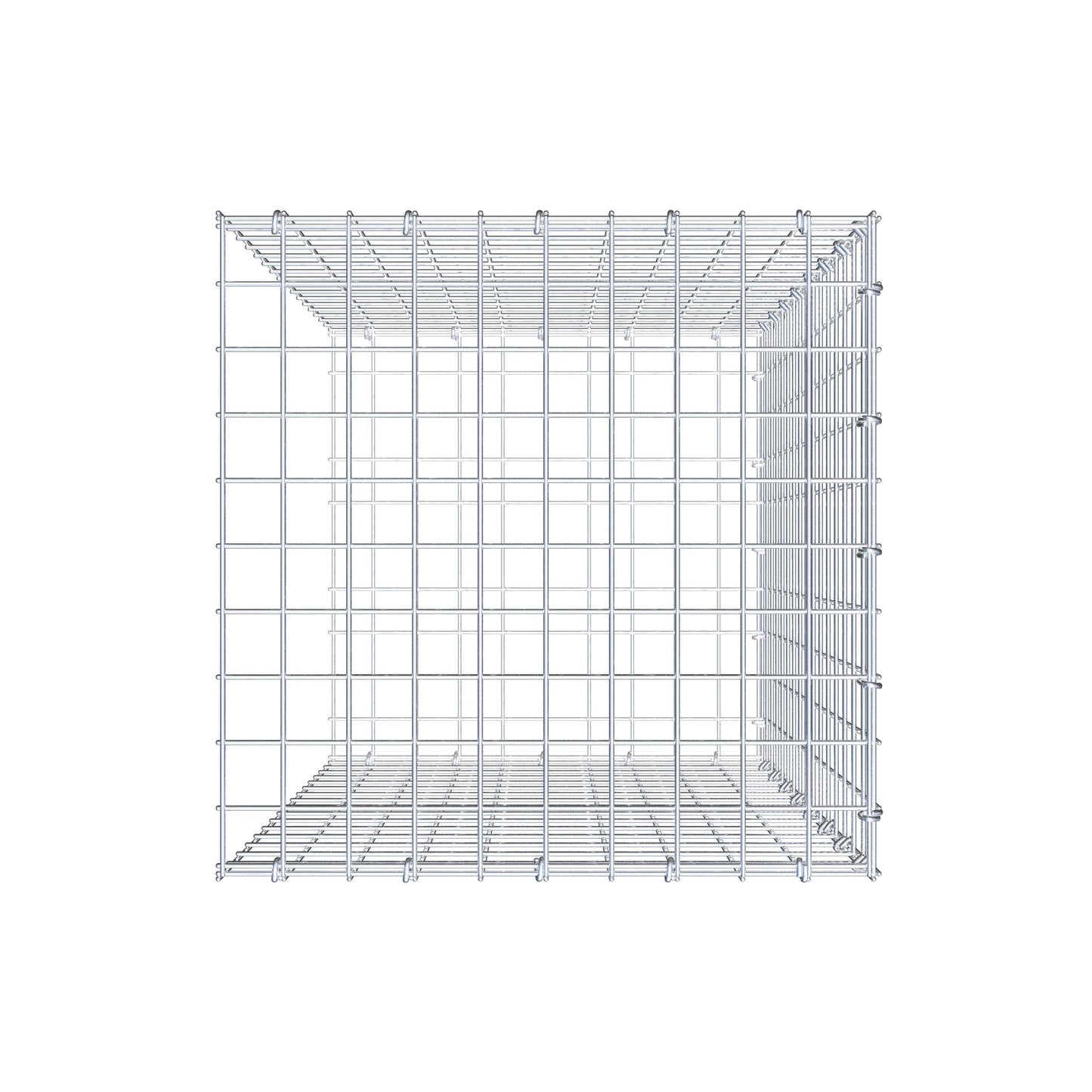 Mounted gabion type 2 80 cm x 50 cm x 50 cm (L x H x D), mesh size 5 cm x 5 cm, C-ring