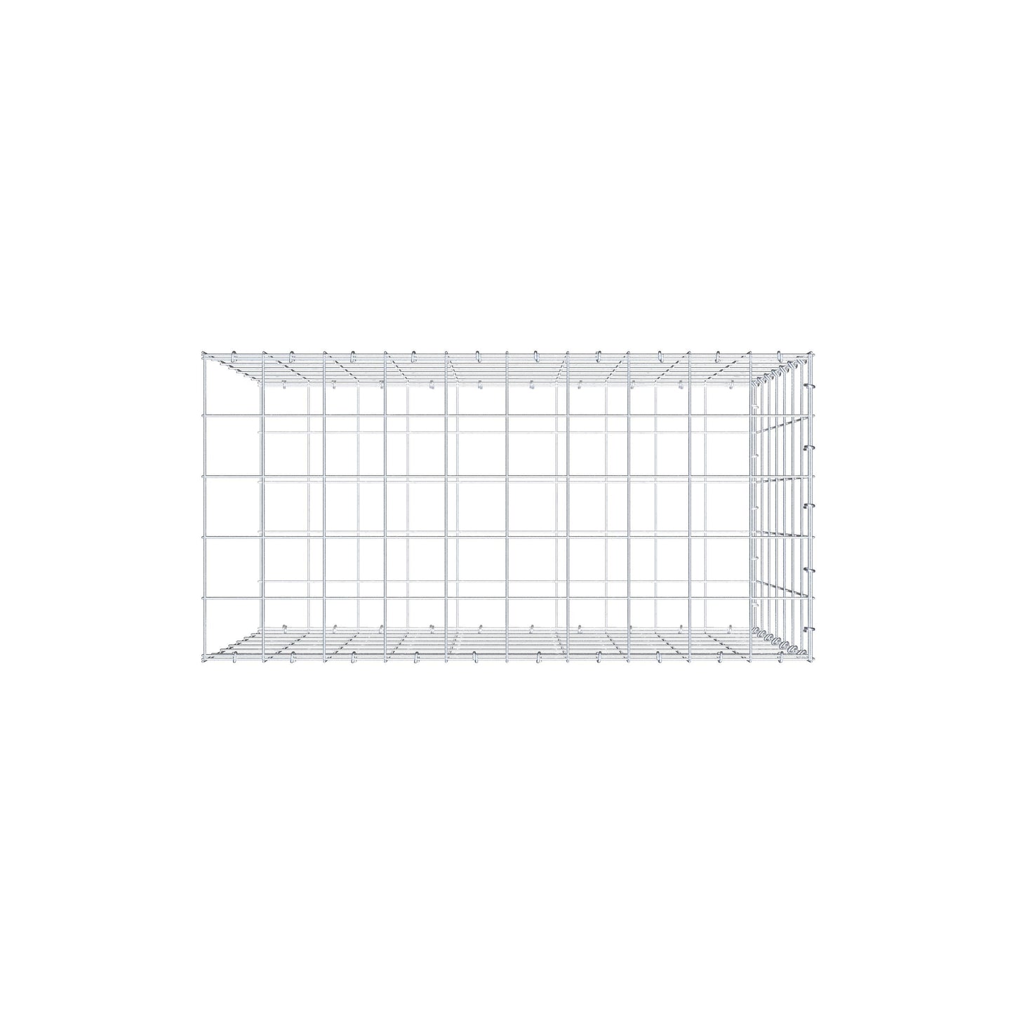 Gabbione aggiuntivo di tipo 2 100 cm x 70 cm x 50 cm (L x H x P), maglia 10 cm x 10 cm, anello a C