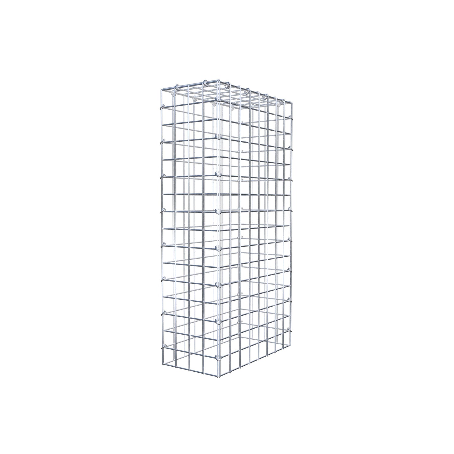 Monteret gabion type 3 80 cm x 40 cm x 20 cm (L x H x D), maskestørrelse 5 cm x 5 cm, C-ring