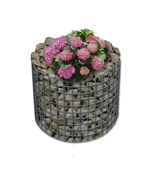 Lecho elevado redondo, diámetro exterior 62 cm, altura 50 cm, malla 5 x 5 cm, espesor de pared 10 cm