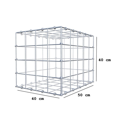 Gabione 50 cm x 40 cm x 40 cm (L x H x T), Maschenweite 10 x 10 cm, Spiralring