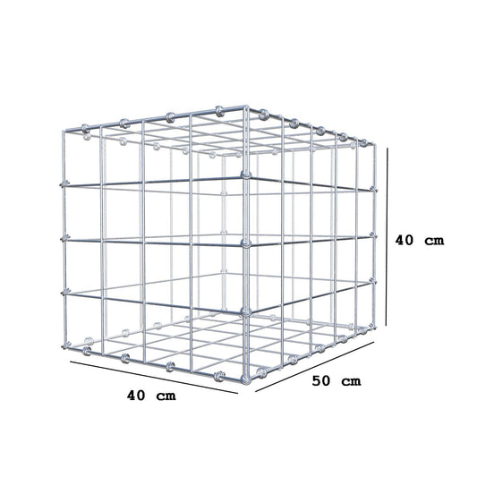 Gabione 50 cm x 40 cm x 40 cm (L x H x T), Maschenweite 10 x 10 cm, Spiralring