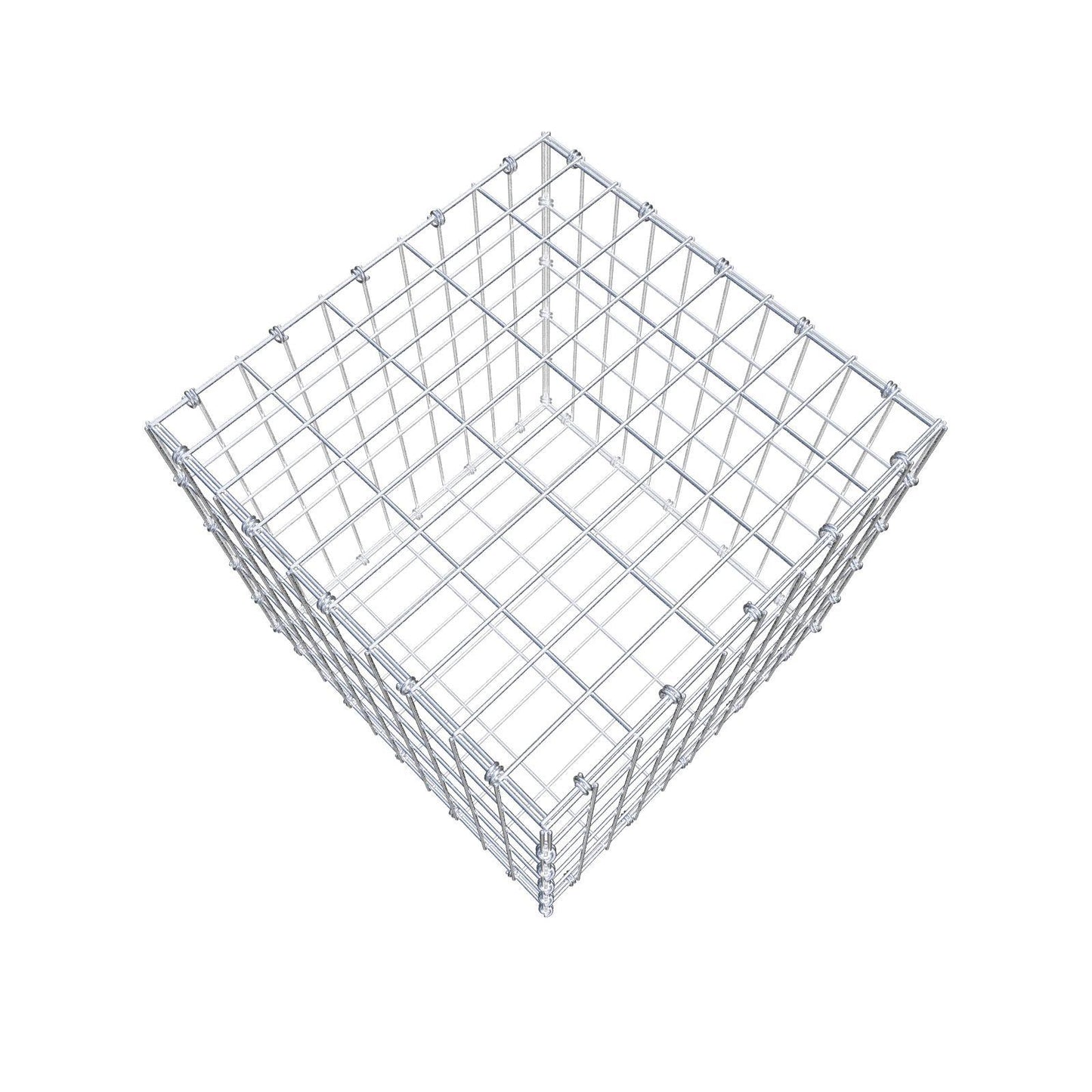 Gabion 50 cm x 50 cm x 50 cm (L x H x D), maskestørrelse 5 x 10 cm, spiralring