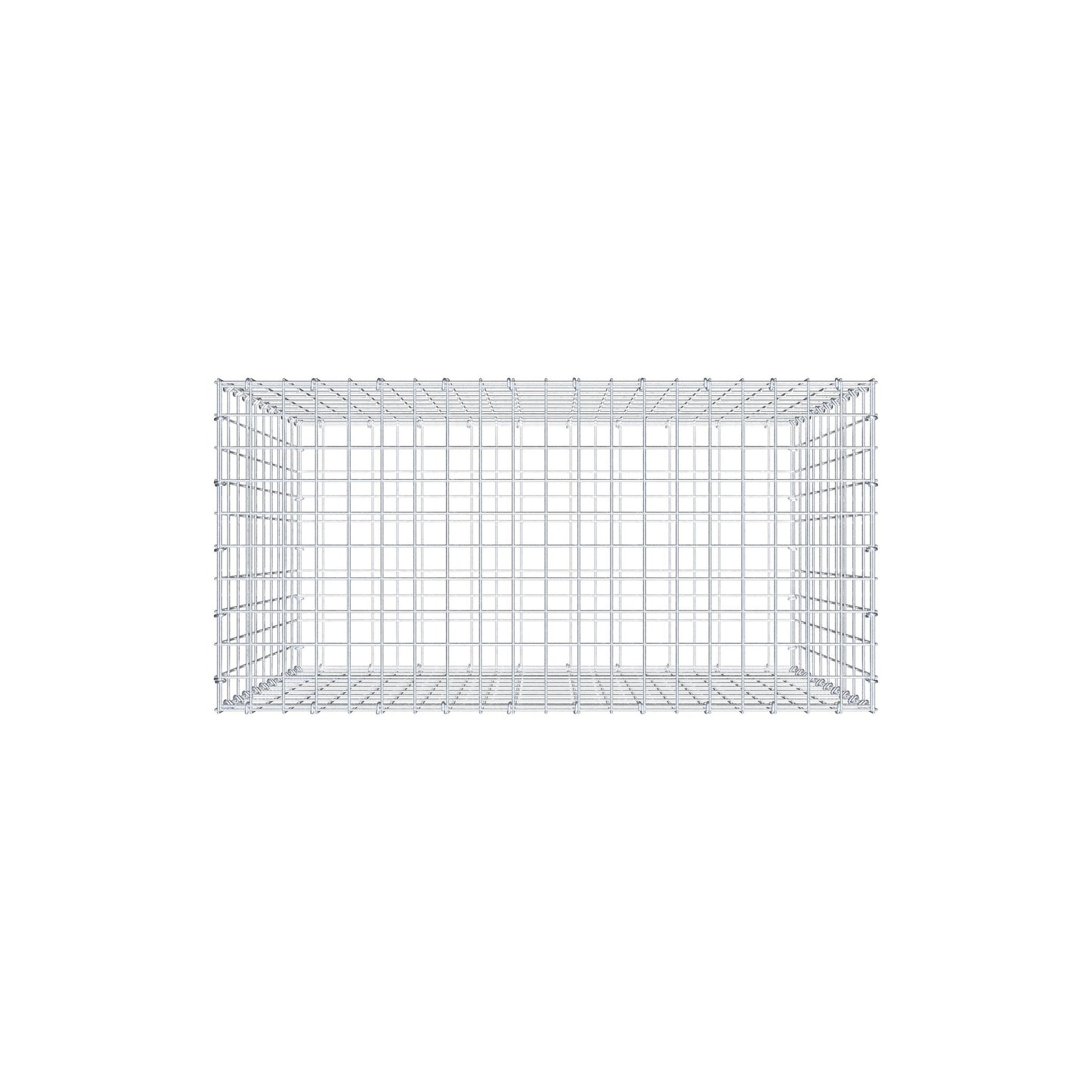 Gabion 100 cm x 100 cm x 50 cm (L x H x D), maskestørrelse 5 cm x 10 cm, C-ring