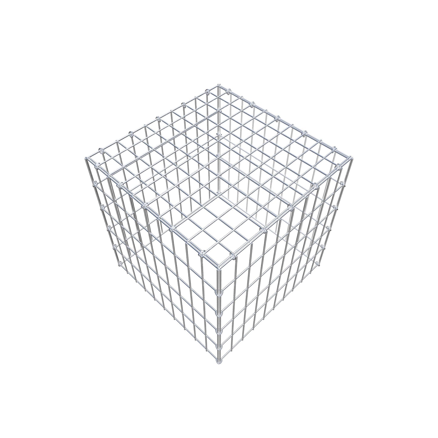 Monteret gabion type 3 50 cm x 50 cm x 50 cm (L x H x D), maskestørrelse 5 cm x 10 cm, C-ring