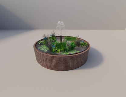 Gabion bassin surélevé rond, diamètre extérieur 352 cm, hauteur 80 cm, mailles 5 x 5 cm, épaisseur de paroi 15 cm