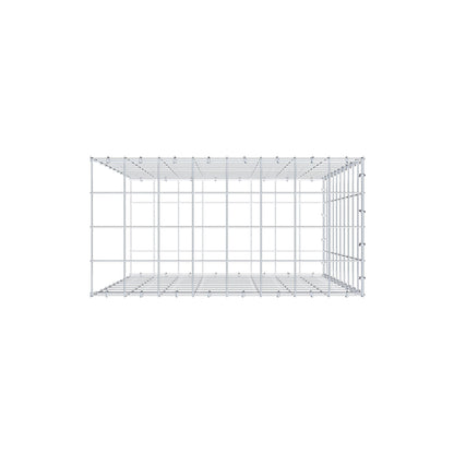 Typ 2 påbyggnadsgabion 100 cm x 80 cm x 40 cm (L x H x D), maskstorlek 10 cm x 10 cm, C-ring