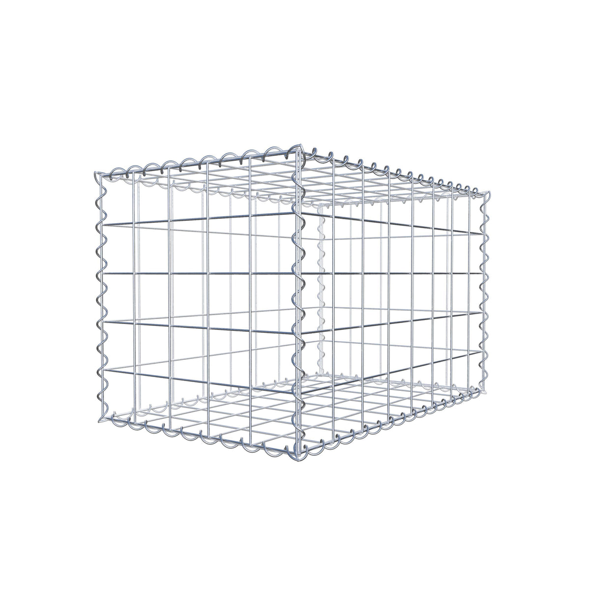 Gabbione 80 cm x 50 cm x 50 cm (L x H x P), maglia 10 cm x 10 cm, spirale