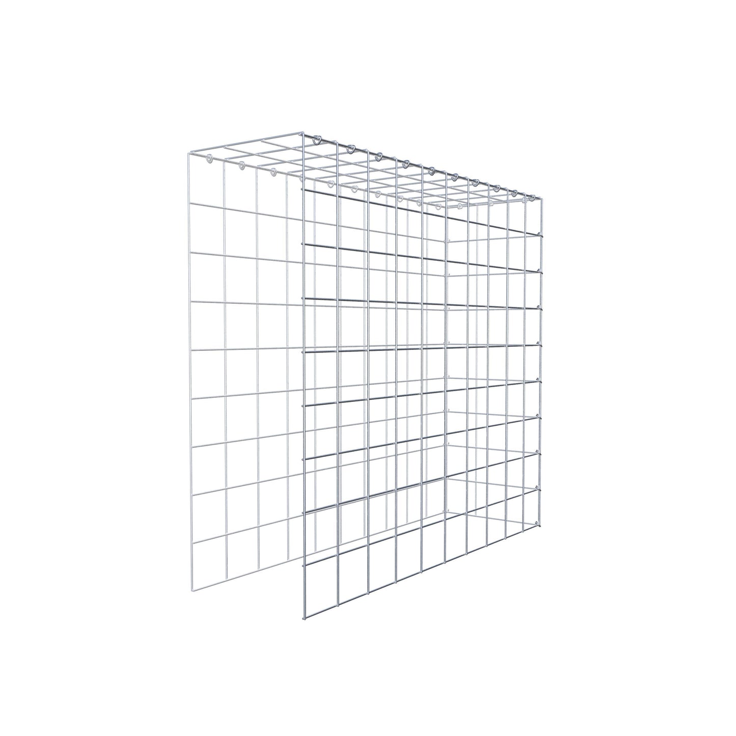 Monteret gabion type 4 100 cm x 90 cm x 30 cm (L x H x D), maskestørrelse 10 cm x 10 cm, C-ring