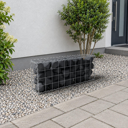 Gabion 100 cm x 40 cm x 20 cm (L x H x D), maskestørrelse 10 cm x 10 cm, spiral