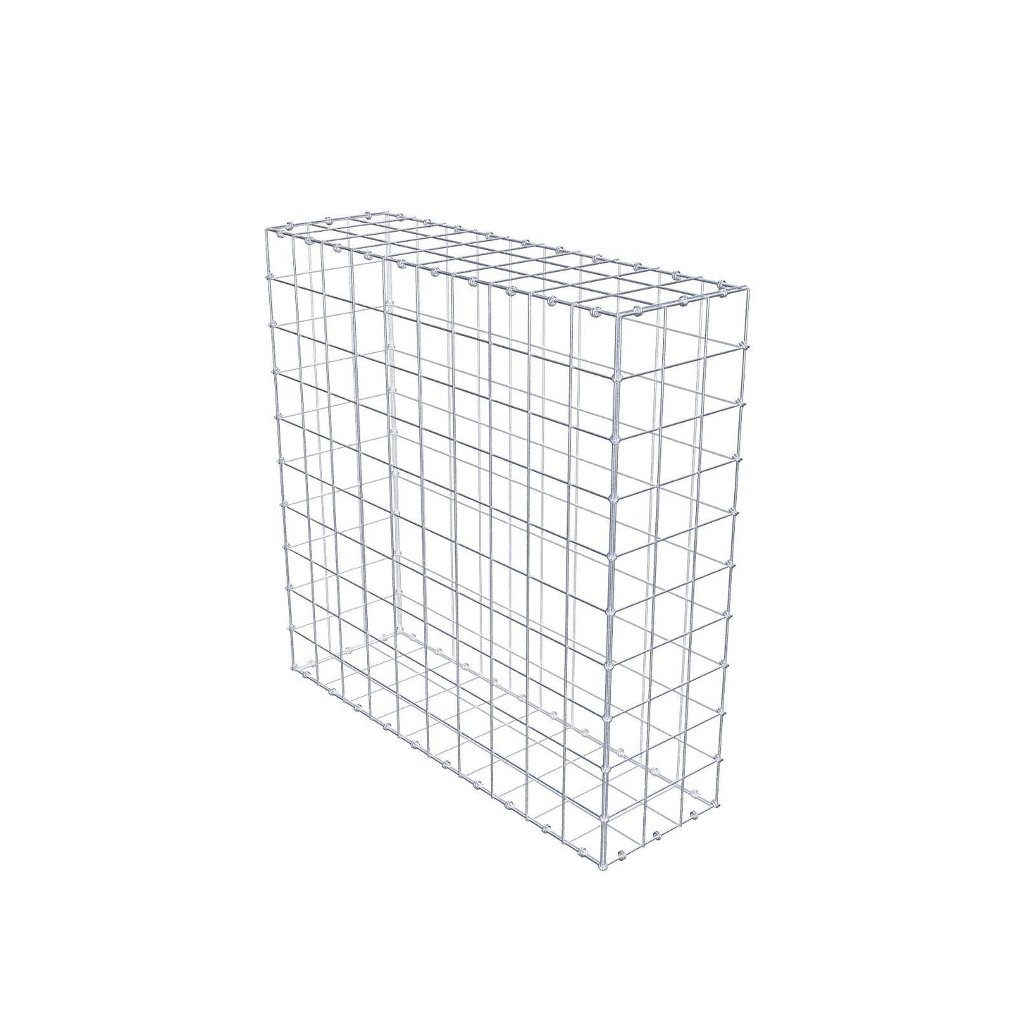 Gabione 100 cm x 100 cm x 30 cm (L x H x T), Maschenweite 10 x 10 cm, Spiralring