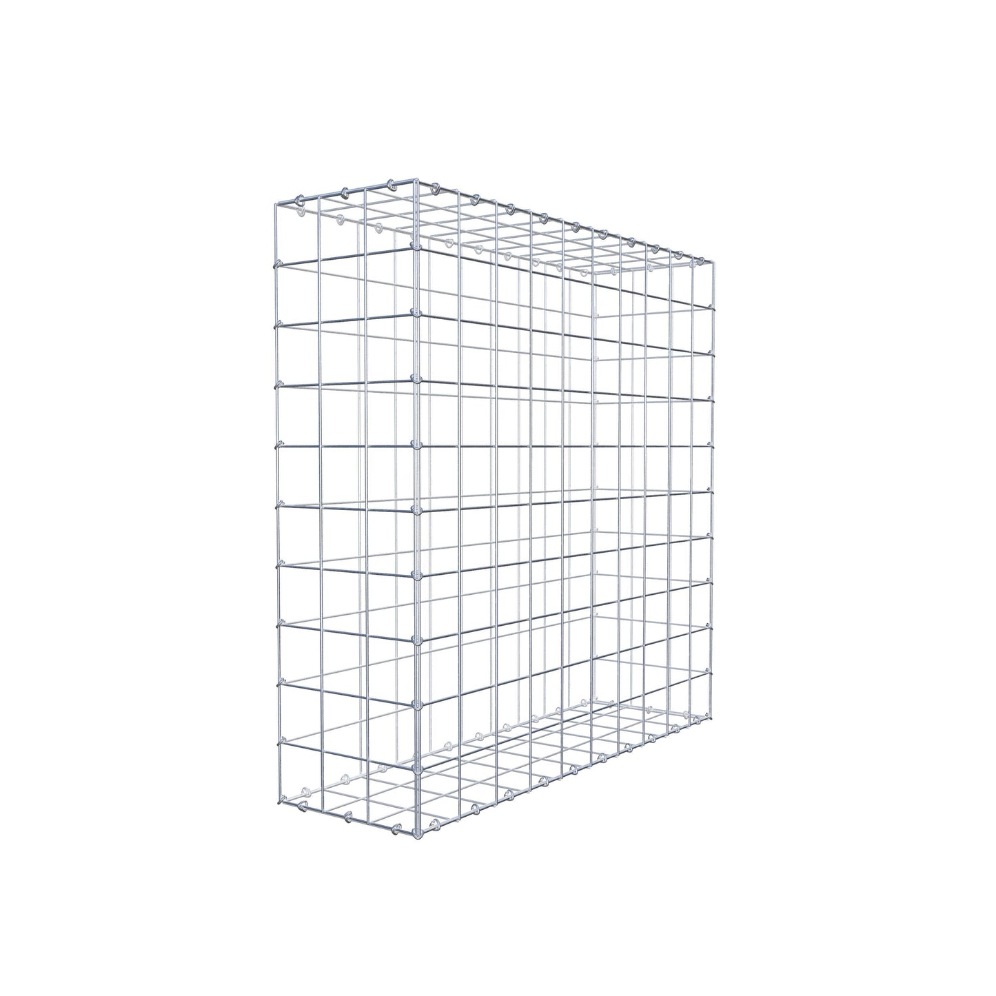 Gabião 100 cm x 100 cm x 30 cm (C x A x P), malhagem 10 cm x 10 cm, anel C