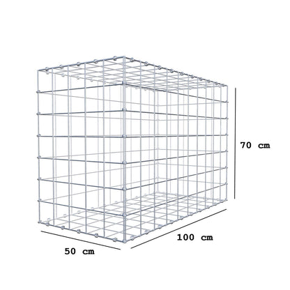 Gabione 100 cm x 70 cm x 50 cm (L x H x T), Maschenweite 10 x 10 cm, Spiralring
