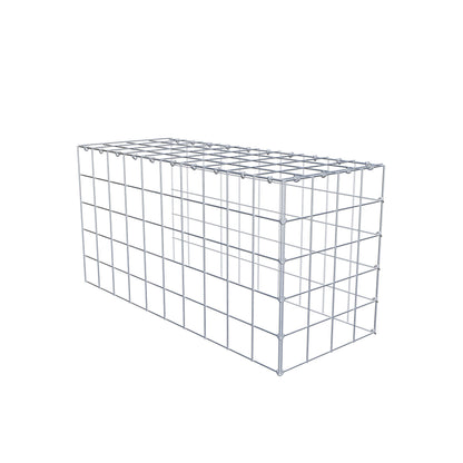 Monteret gabion type 4 100 cm x 50 cm x 40 cm (L x H x D), maskestørrelse 10 cm x 10 cm, C-ring