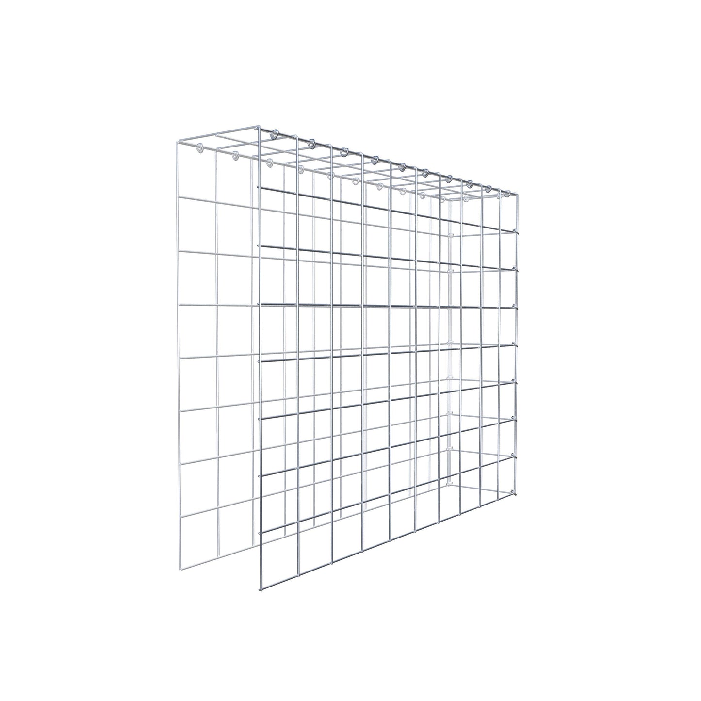Monteret gabion type 4 100 cm x 80 cm x 20 cm (L x H x D), maskestørrelse 10 cm x 10 cm, C-ring