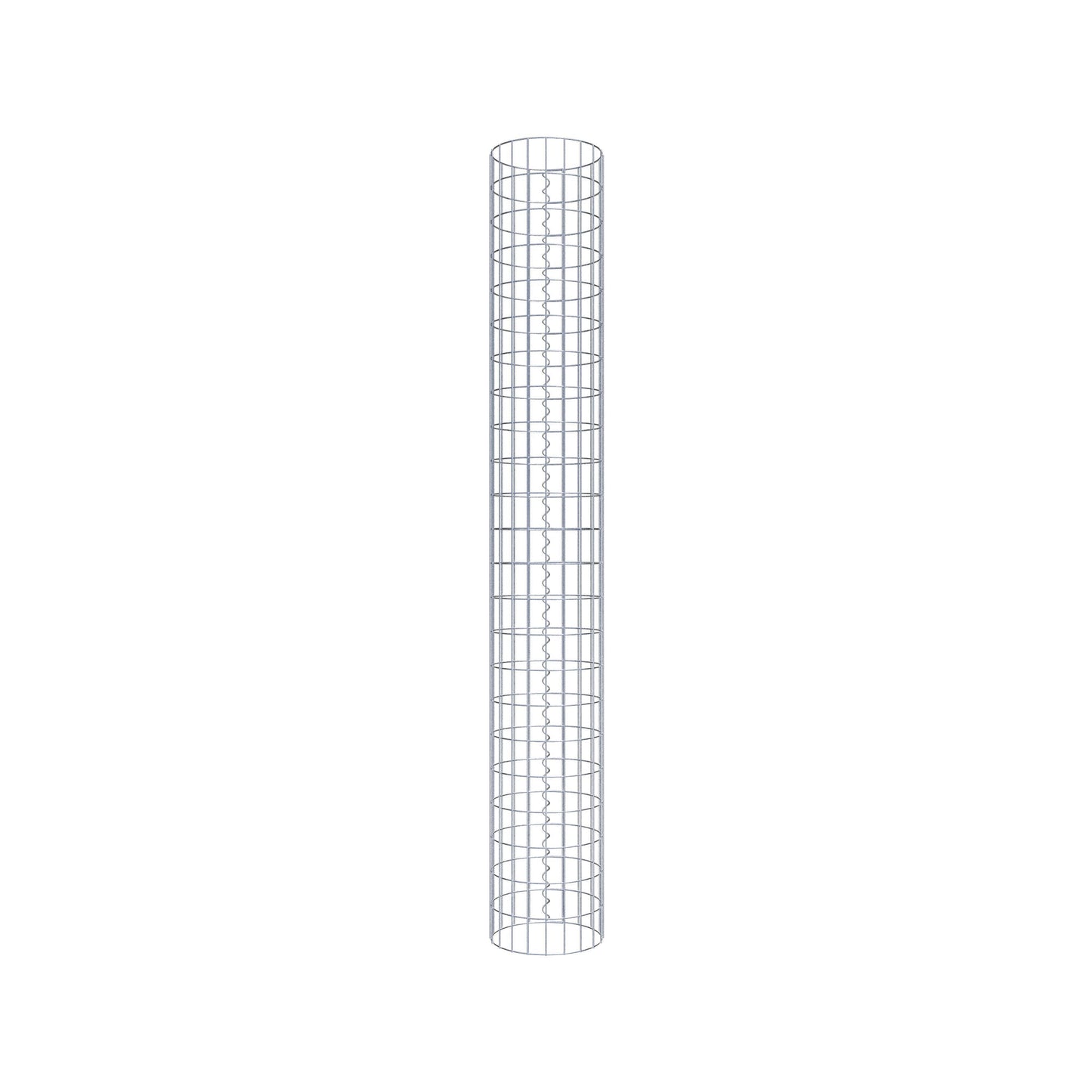 Gabion column around 32 cm diameter, 230 cm height, mesh size 5 cm x 10 cm