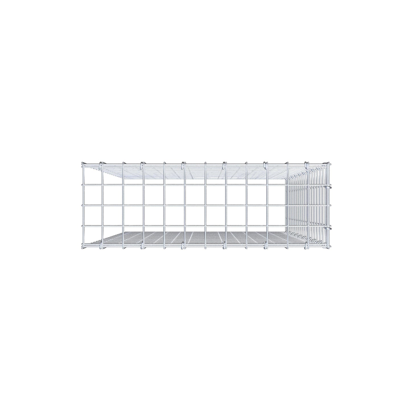 Monteret gabion type 4 100 cm x 60 cm x 20 cm (L x H x D), maskestørrelse 5 cm x 5 cm, C-ring