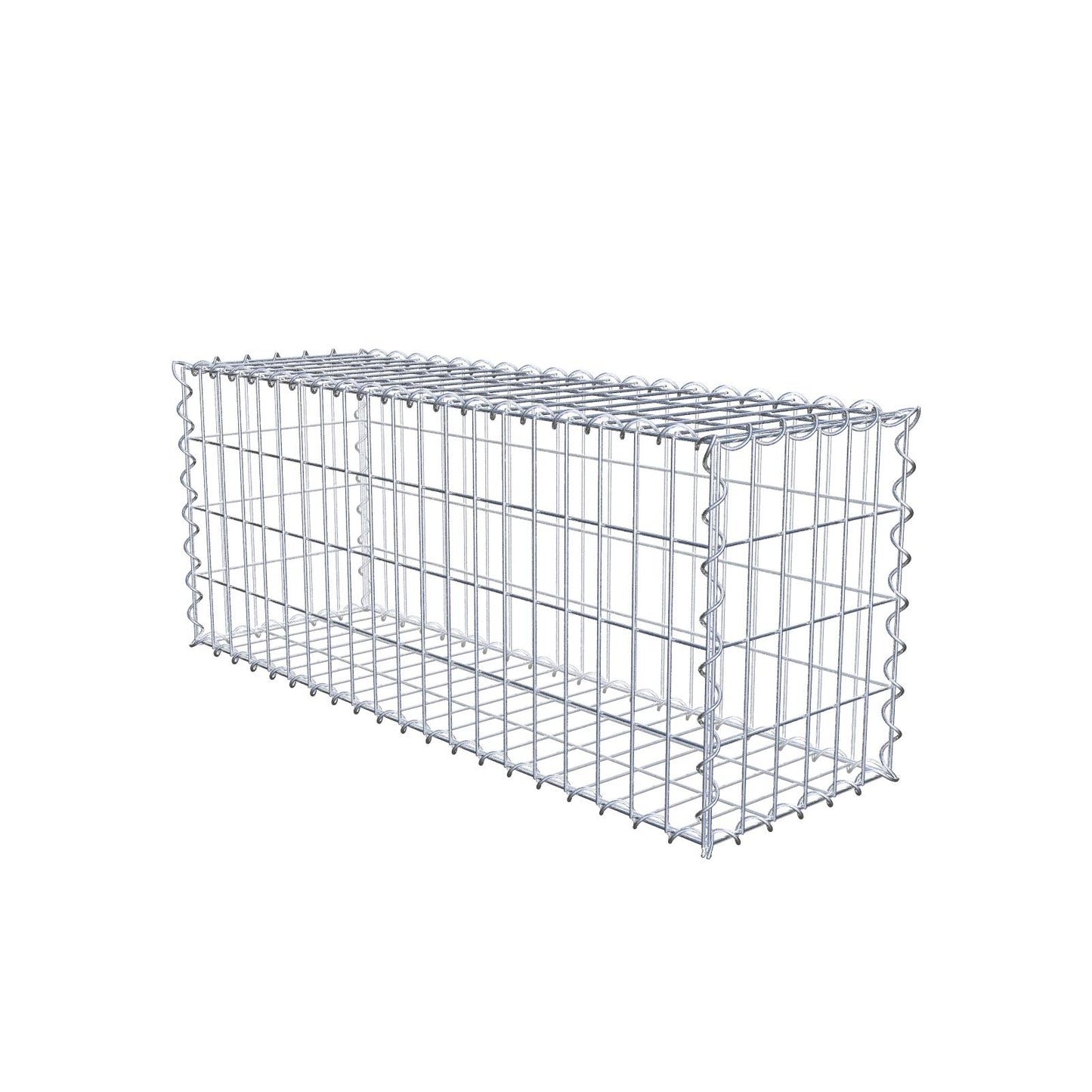 Juego de 2 gaviones de 100 cm x 40 cm x 30 cm (largo x alto x fondo), malla de 5 x 10 cm, en espiral