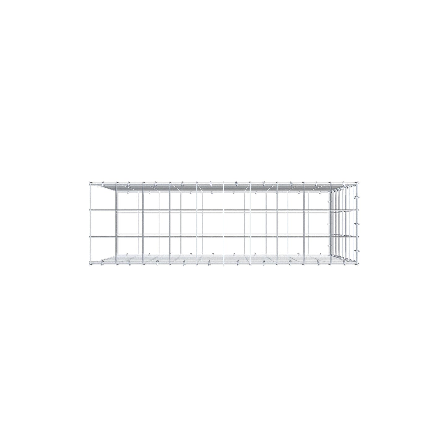 Monteret gabion type 2 100 cm x 80 cm x 30 cm (L x H x D), maskestørrelse 10 cm x 10 cm, C-ring