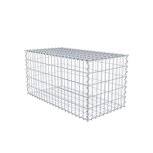 Set of 2 gabions 100 cm x 50 cm x 50 cm (L x H x D), mesh size 5 x 10 cm, spiral