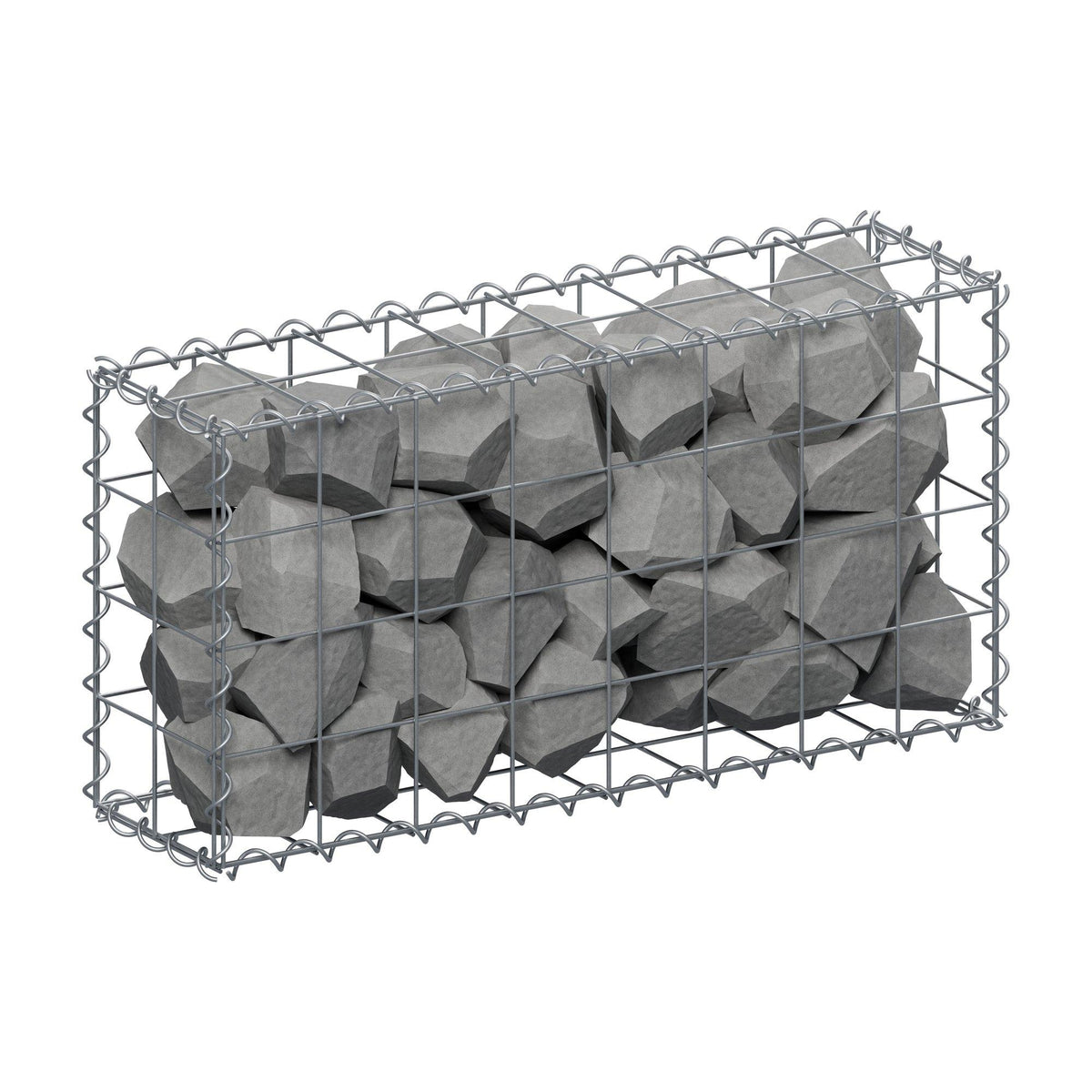 Gabion 80 cm x 40 cm x 20 cm (L x H x D), maskestørrelse 10 cm x 10 cm, spiral