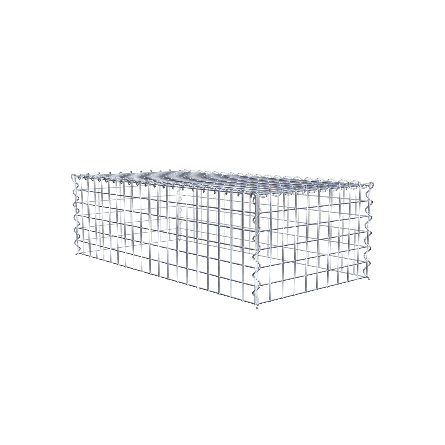 Opvokset gabion type 3 100 cm x 30 cm x 50 cm (L x H x D), maskestørrelse 5 cm x 5 cm, spiral