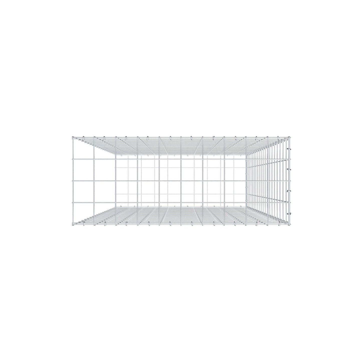 Anbaugabione Typ 2 200 cm x 100 cm x 40 cm (L x H x T), Maschenweite 10 cm x 10 cm, C-Ring