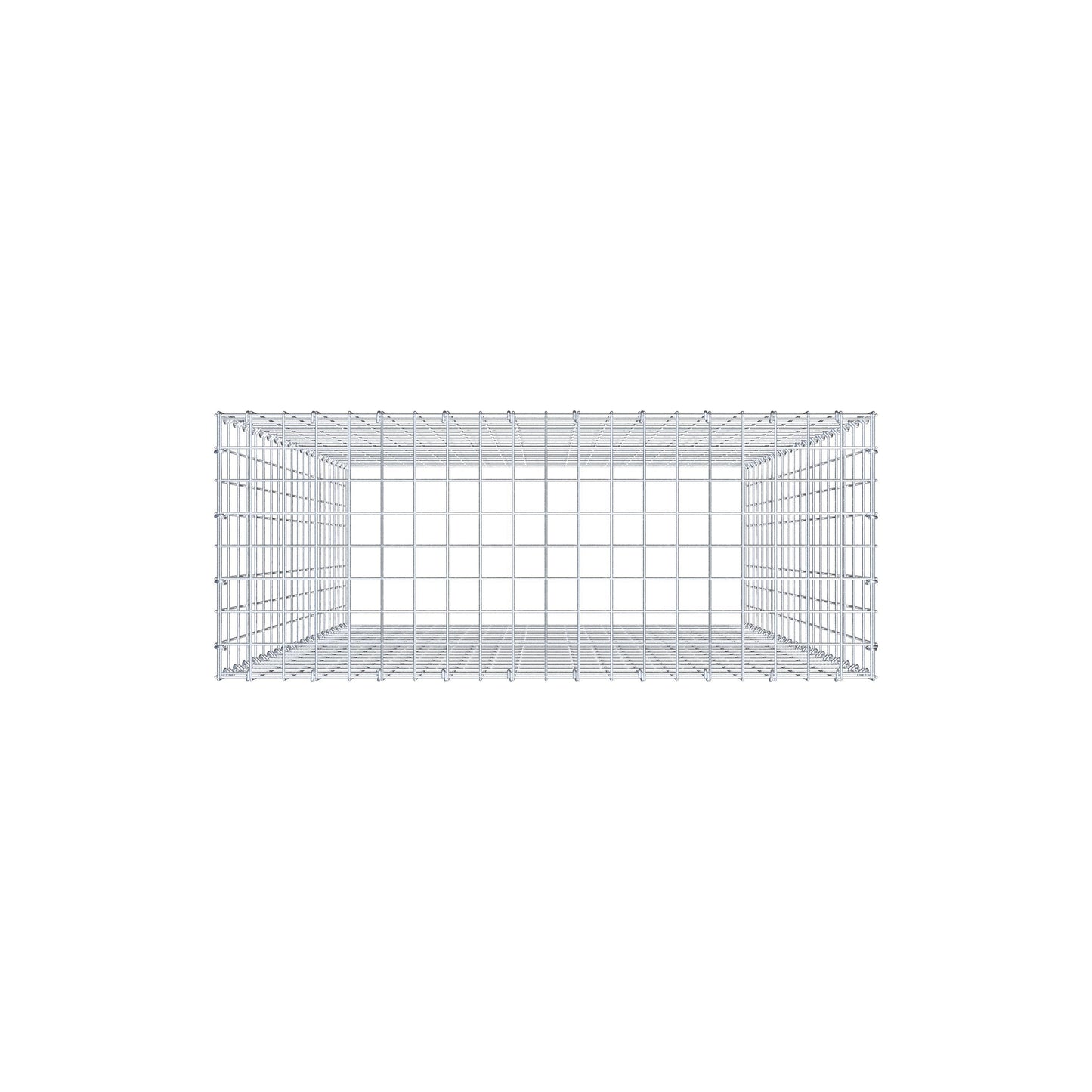 Monteret gabion type 3 200 cm x 100 cm x 40 cm (L x H x D), maskestørrelse 5 cm x 10 cm, C-ring