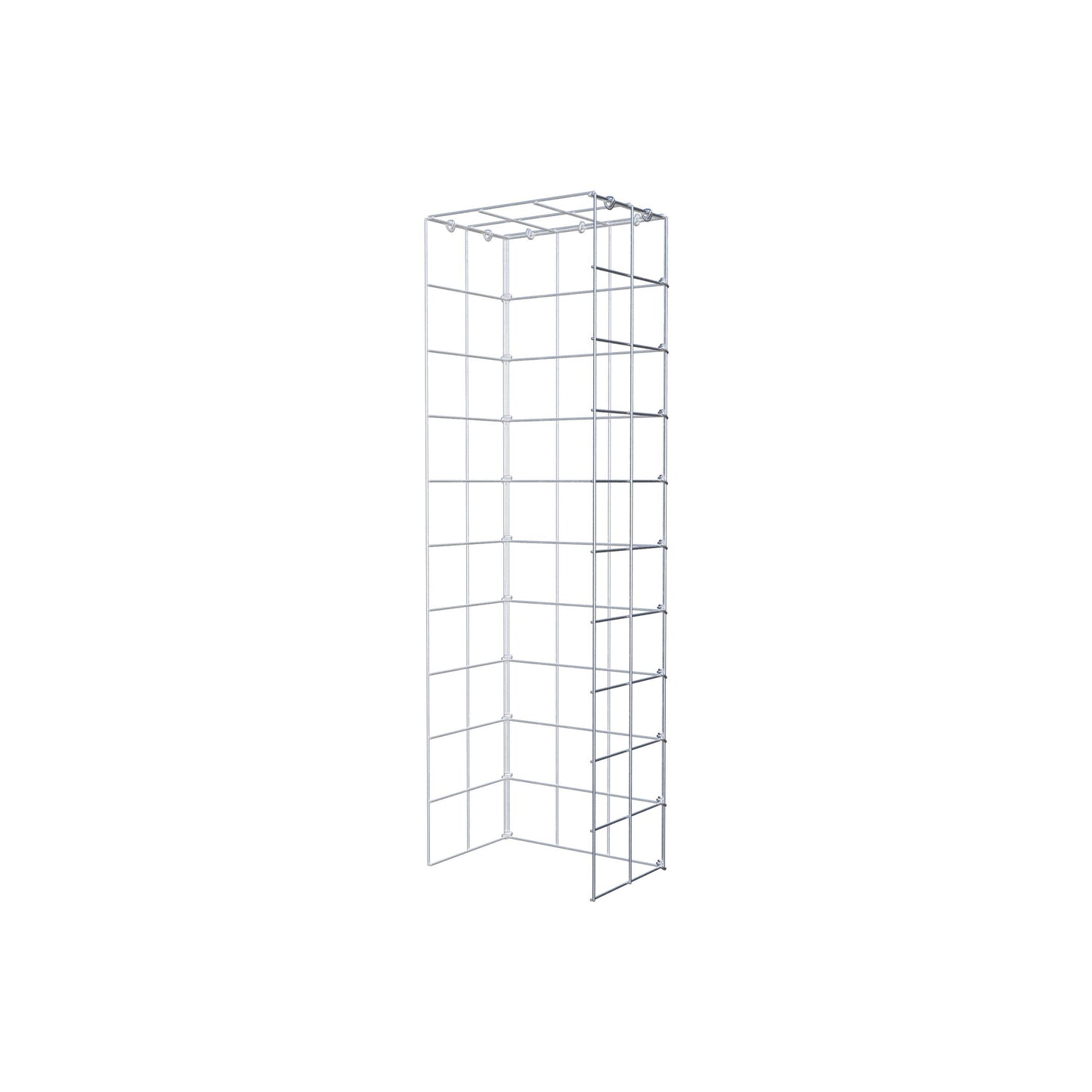 Typ 4 påbyggnadsgabion 100 cm x 20 cm x 30 cm (L x H x D), maskstorlek 10 cm x 10 cm, C-ring