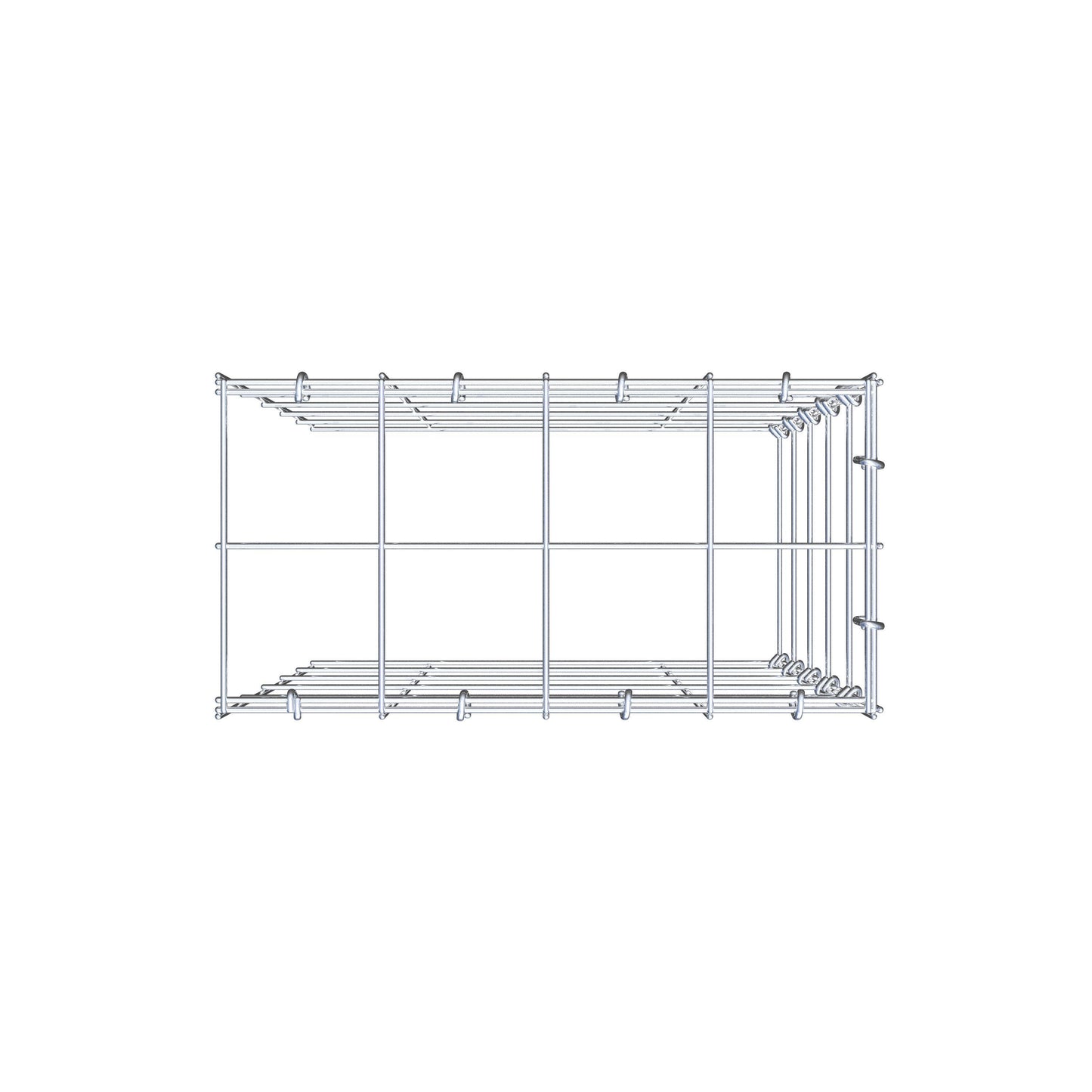 Monteret gabion type 4 50 cm x 40 cm x 20 cm (L x H x D), maskestørrelse 10 cm x 10 cm, C-ring