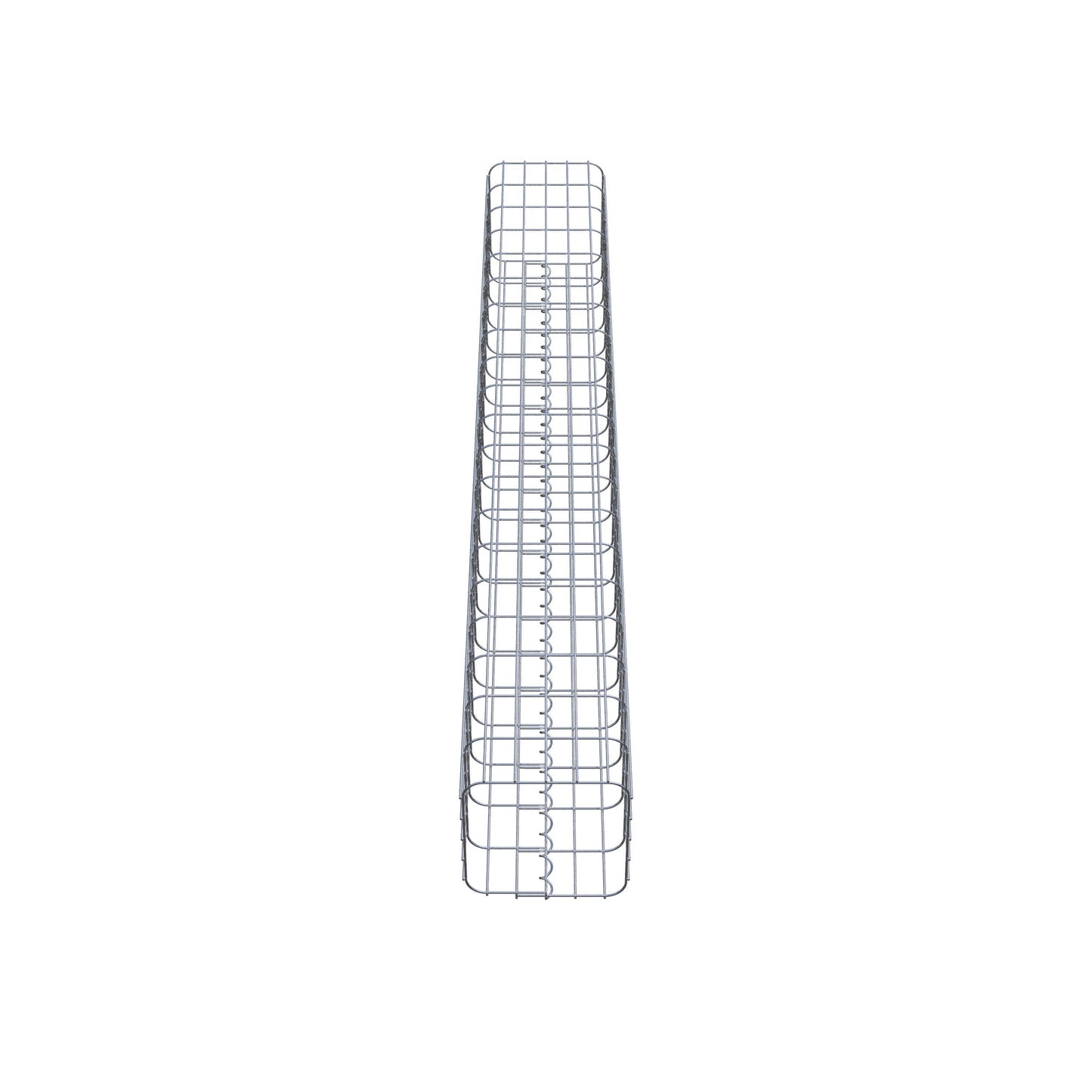 Rektangulär varmförzinkad gabionpelare, 27 cm x 27 cm, 200 cm hög, MW 5 cm x 10 cm