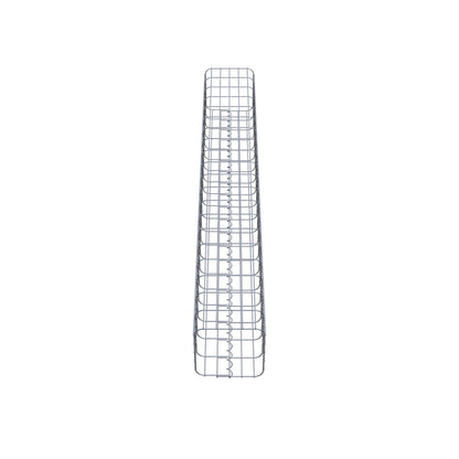 Rektangulär varmförzinkad gabionpelare, 27 cm x 27 cm, 200 cm hög, MW 5 cm x 10 cm