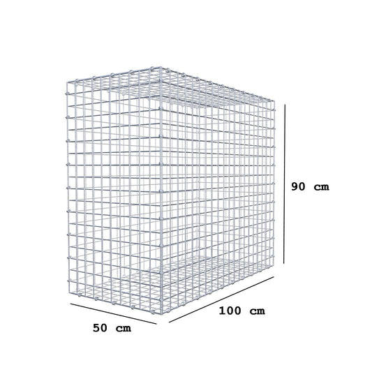 Gabion 100 cm x 90 cm x 50 cm (L x H x D), mesh size 5 x 5 cm, spiral ring