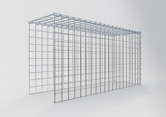 Opvokset gabion type 4 100 cm x 50 cm x 30 cm (L x H x D), maskestørrelse 5 cm x 5 cm, spiral