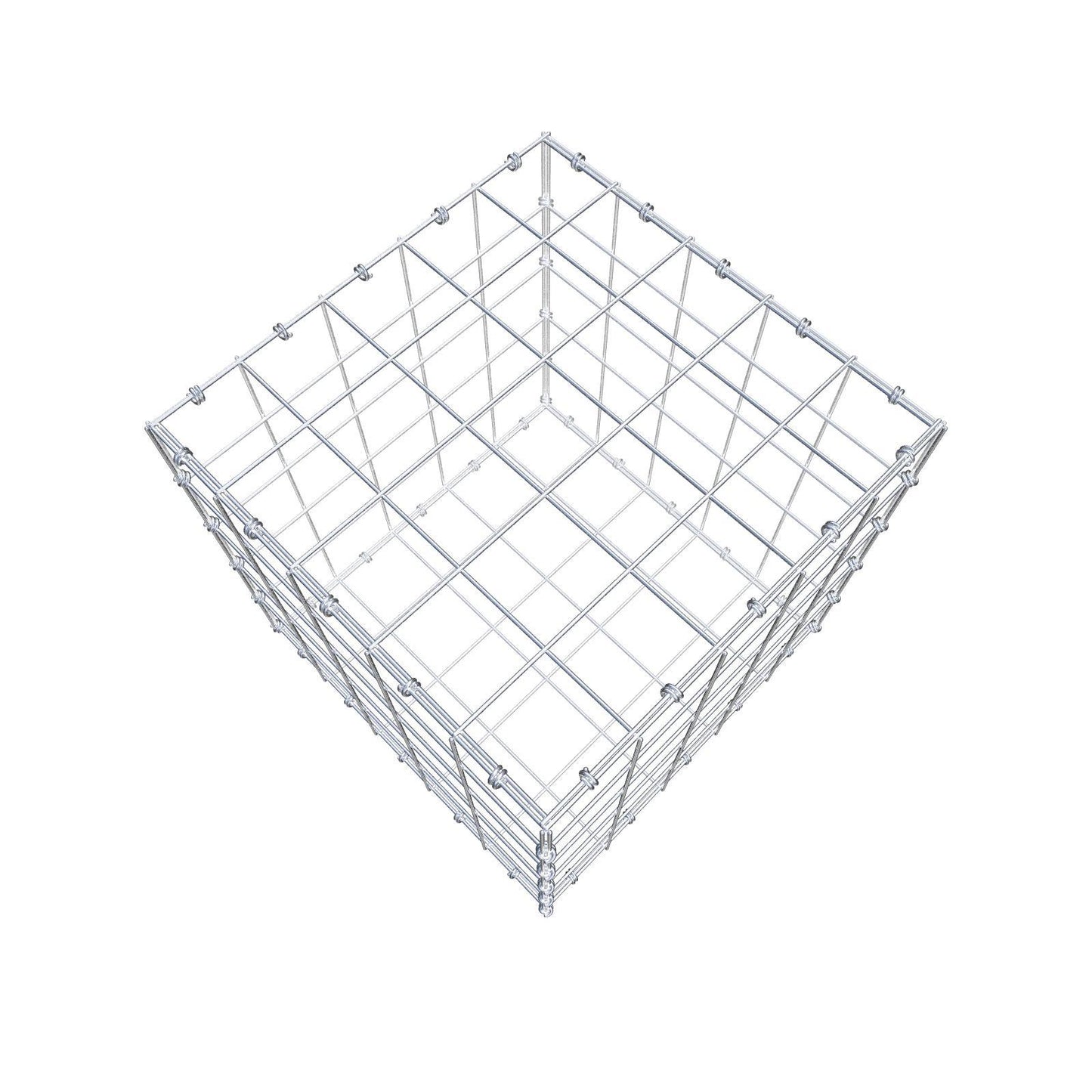 Gabione 50 cm x 50 cm x 50 cm (L x H x T), Maschenweite 10 x 10 cm, Spiralring