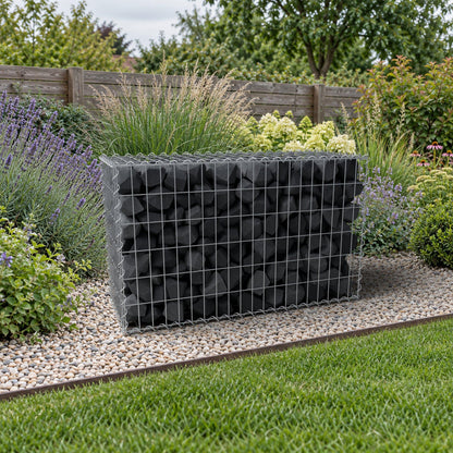 Gabião 100 cm x 60 cm x 40 cm (C x A x P), malhagem 5 cm x 10 cm, espiral
