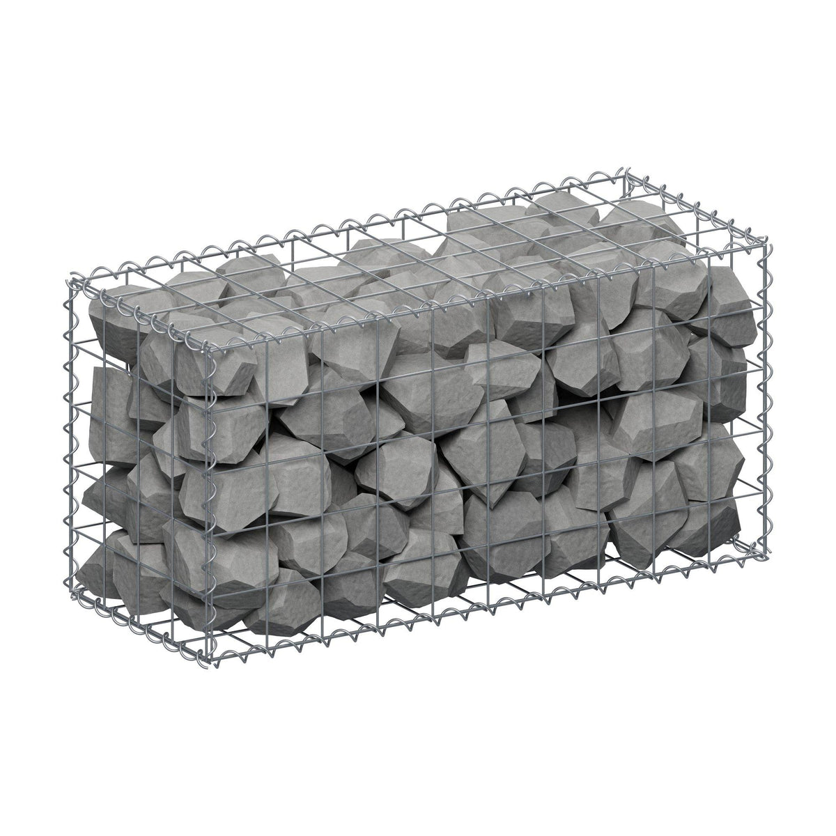Gabione 100 cm x 50 cm x 40 cm (L x H x T), Maschenweite 10 cm x 10 cm, Spirale