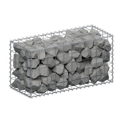 Gabione 100 cm x 50 cm x 40 cm (L x H x T), Maschenweite 10 cm x 10 cm, Spirale