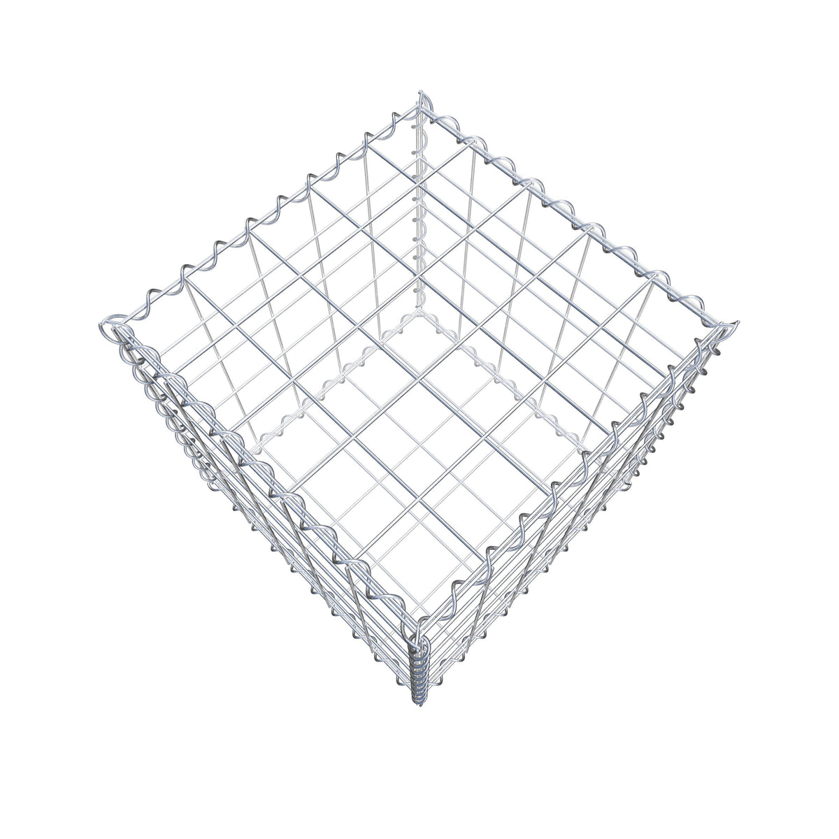 Gabione 50 cm x 50 cm x 50 cm (L x H x T), Maschenweite 10 cm x 10 cm, Spirale