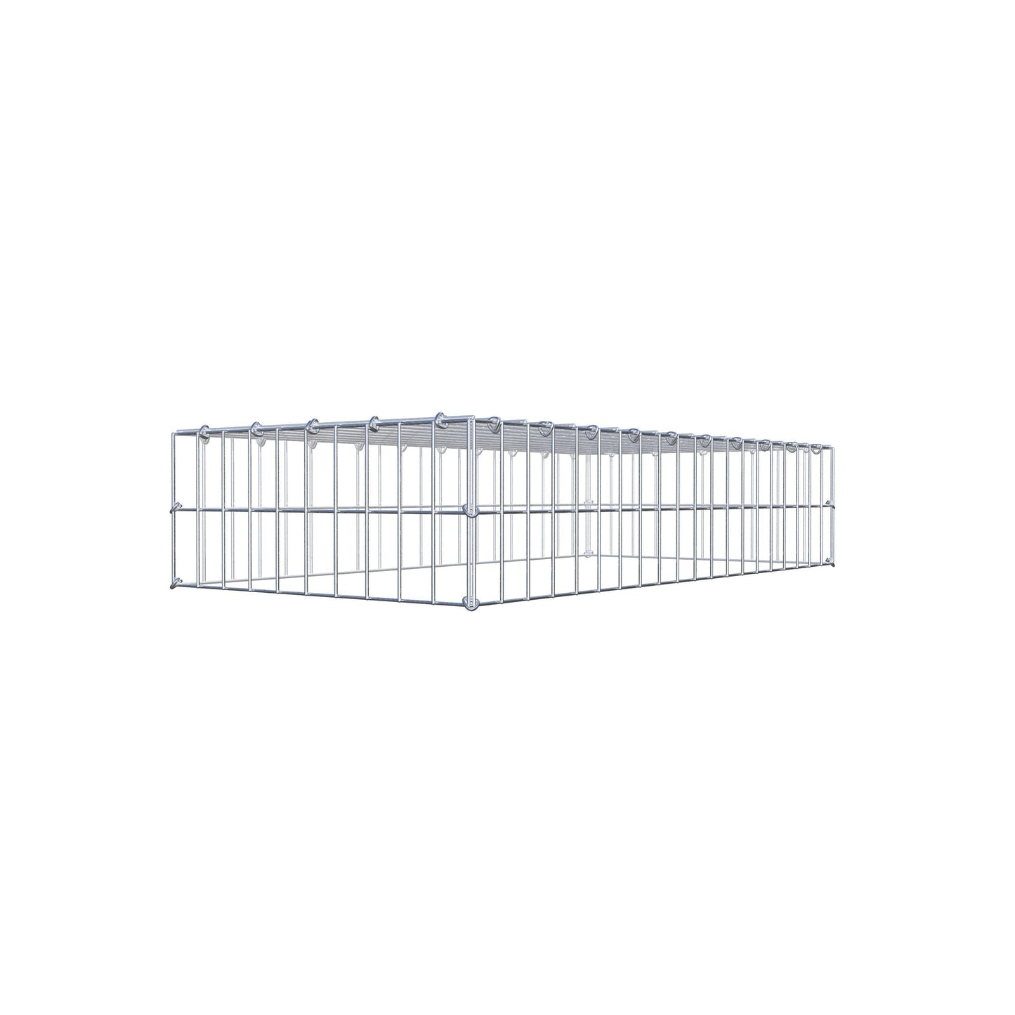 Monteret gabion type 3 100 cm x 20 cm x 50 cm (L x H x D), maskestørrelse 5 cm x 10 cm, C-ring
