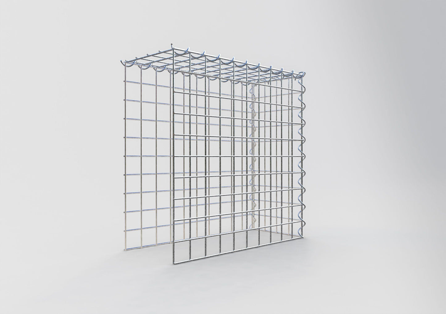 Gabion rapporté type 4 50 cm x 50 cm x 20 cm (L x H x P), mailles 5 cm x 5 cm, spirale