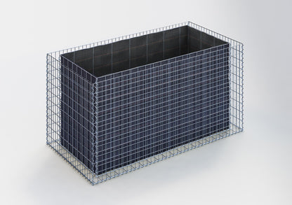 Højbed firkantet 200 cm x 100 cm x 100 cm (L x H x D), maskestørrelse 5 x 10 cm, vægtykkelse 10 cm