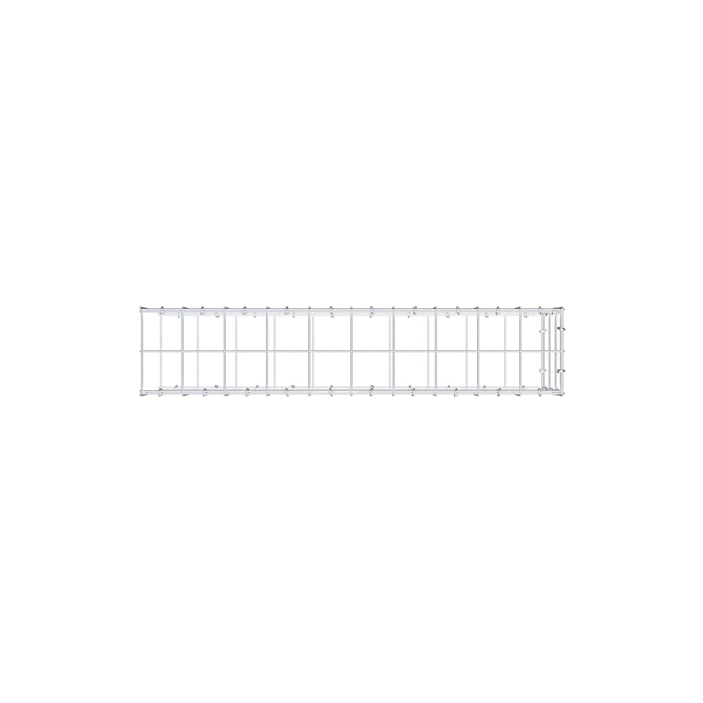 Mounted gabion type 2 100 cm x 30 cm x 20 cm (L x H x D), mesh size 10 cm x 10 cm, C-ring