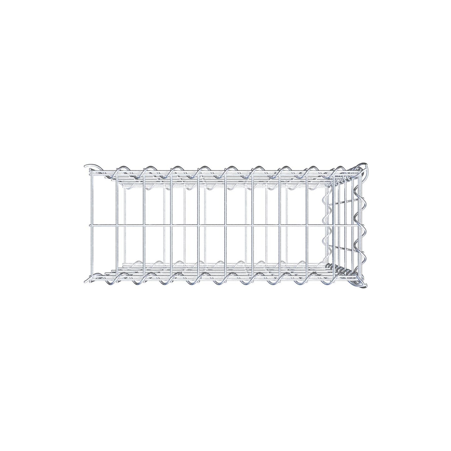 Gabion rapporté type 2 50 cm x 50 cm x 20 cm (L x H x P), mailles 5 cm x 10 cm, spirale